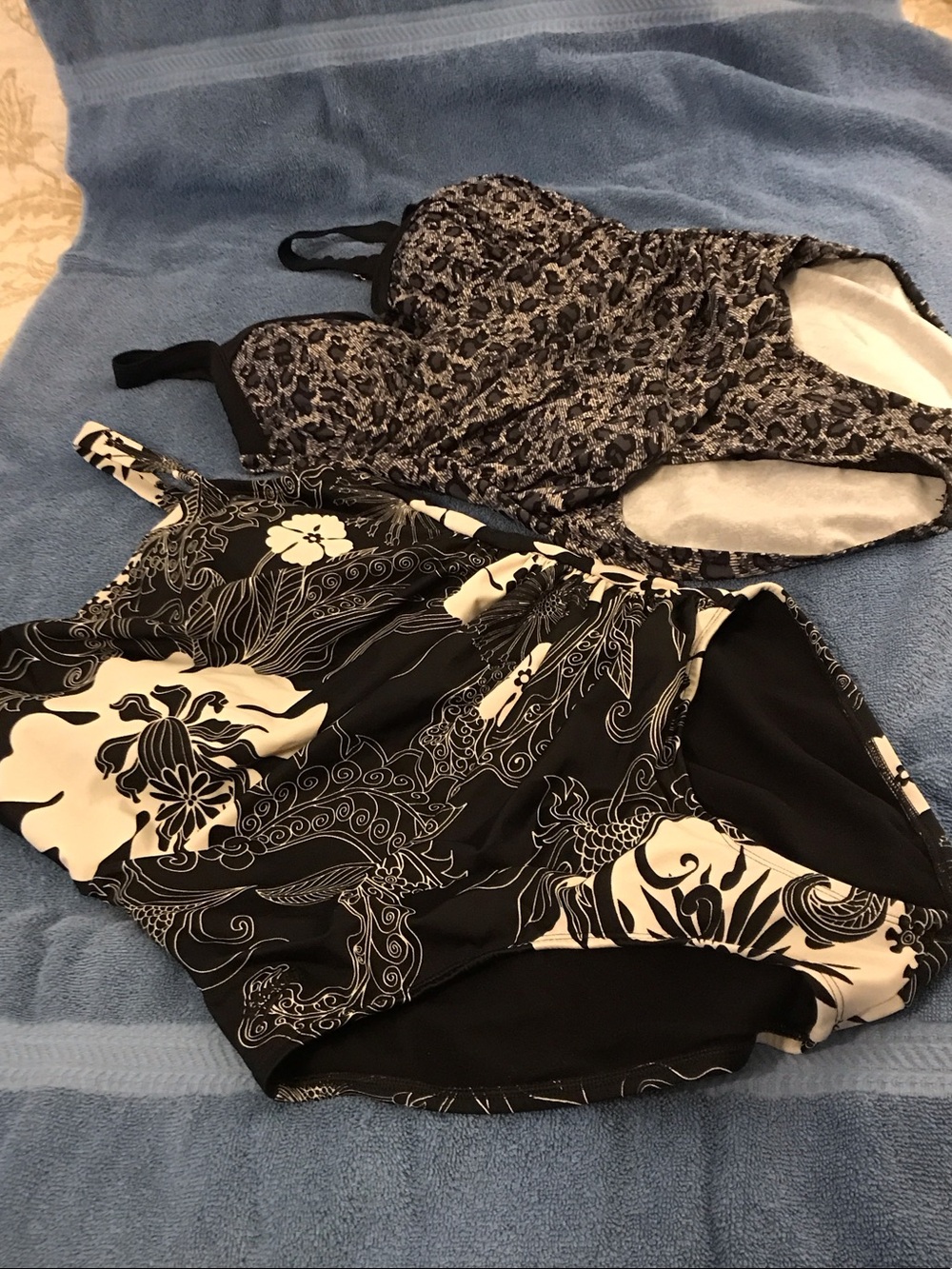 Speedo Black and White Floral One-Piece Swimwear